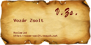 Vozár Zsolt névjegykártya